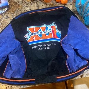 2007 Super Bowl XLI Varsity jacket in black (size XL)